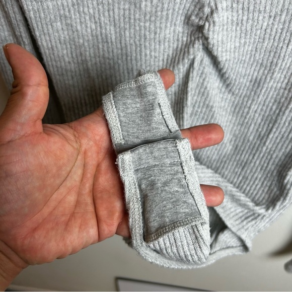 Intimately Free People long sleeve soft ribbed Heather gray bodysuit size: S - Picture 10 of 11